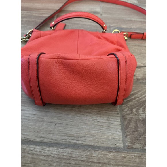 Coach Leather Madison Annabelle Papaya Pebbled Handbag Crossbody Bag In Box - Picture 9 of 16